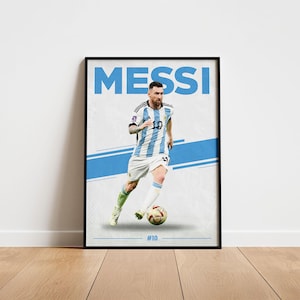 Lionel Messi Printable Poster, Argentina Soccer Wall Art, Minimalist Football Poster