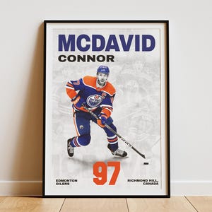 Hockey Poster Connor Mcdavid Printable Sports Wall Decor Gift for ...