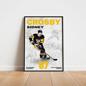 Sidney Crosby Hockey Poster, Pittsburgh Penguins Wall Art, Printable Gift for Hockey Fans