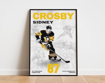 Sidney Crosby Hockey Poster, Pittsburgh Penguins Wall Art, Printable Gift for Hockey Fans