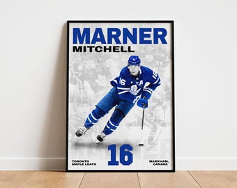 Mitchell Marner Hockey Poster, Toronto Maple Leafs Wall Art, Printable Gift for Hockey Fans
