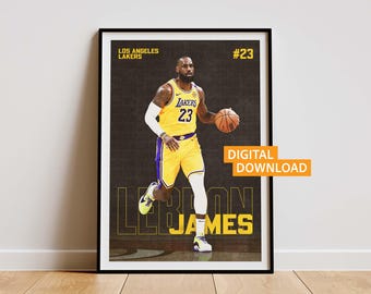 LeBron James Lakers Art Print, NBA Poster (Digital Download)