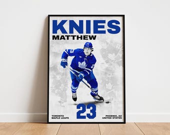 Matthew Knies Hockey Poster, Toronto Maple Leafs Wall Art, Printable Gift for Hockey Fans