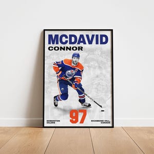 Connor McDavid Hockey Poster, Edmonton Oilers Wall Art, Printable Gift for Hockey Fans