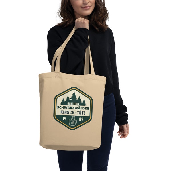 Eco Tote Bag with German Black Forest Cake pun, funny tote bag