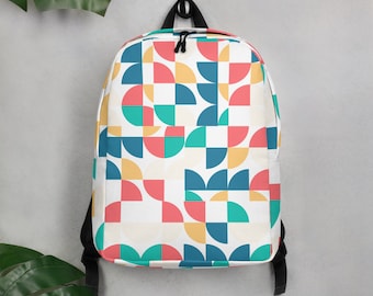 Minimalist Backpack with Modern Colorful Design, Daypack, Laptop Bag