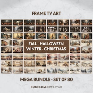 Samsung Frame TV Art Set Vintage Fall Halloween Winter Christmas Frame Tv Art Bundle Holidays Halloween Set Frame TV Winter TV Art Christmas