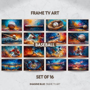 Baseball Frame TV Art Set, Samsung Frame TV Art Baseball Digital Download Set of 16, Baseball Season Frame TV Art Bundle, Baseball Fan Gift