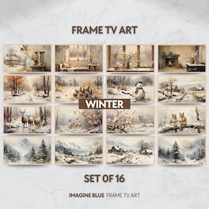 Winter Frame TV Art Set Neutral Frame TV Art Winter Farmhouse Art Samsung Frame Tv Set Vintage Frame Tv Art Winter Landscapes TV Art Bundle