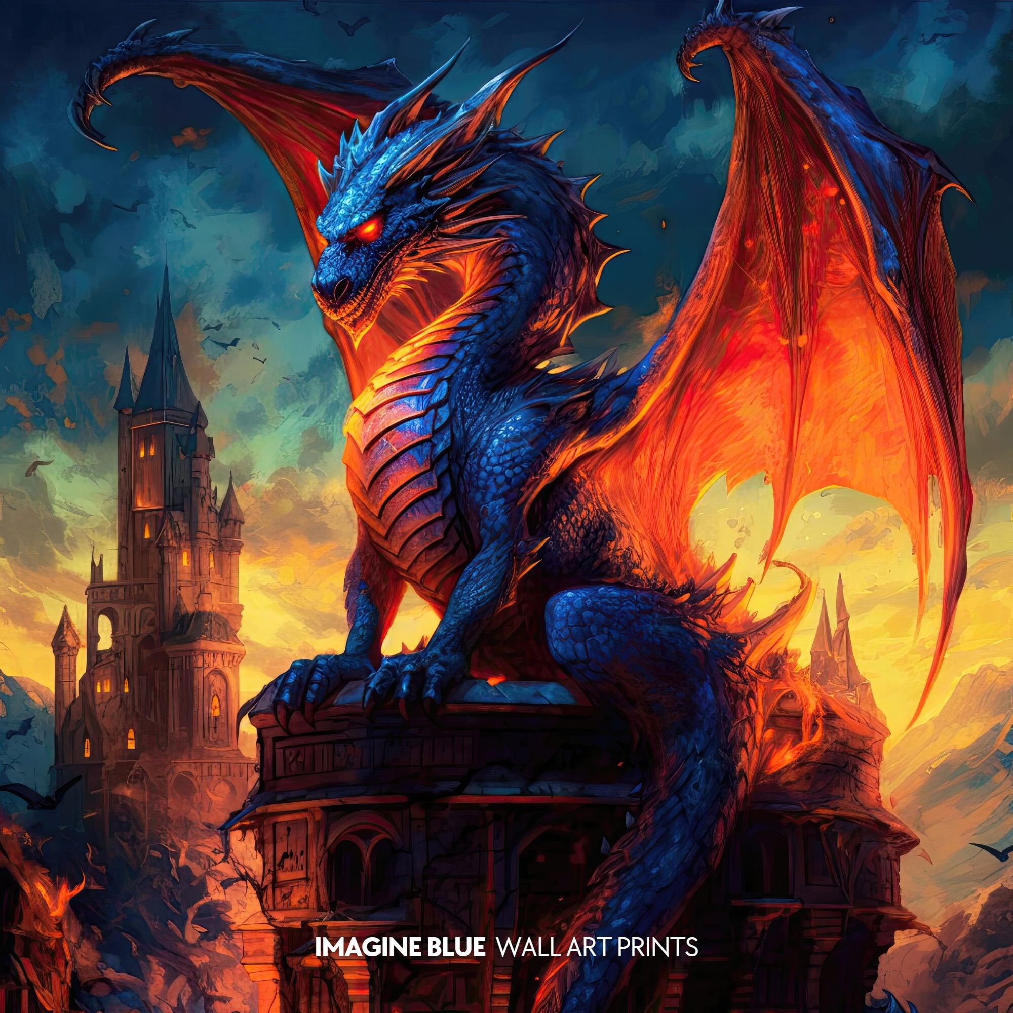 Fantasy Art Dragon Digital Download Fantasy Wall Art Print Etsy