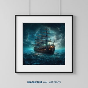 Abstract Wall Art Print Ship Fantasy Wall Art Printable Poster Digital Download Sea Ship Fantasy Art Wall Decor Modern Art Living Room Decor