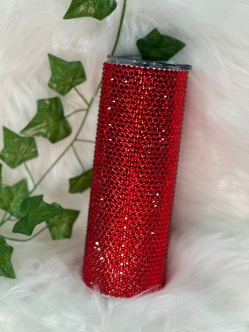 Red Rhinestone Tumbler -bling Cup - Stainless Steel Handmade 20oz ...
