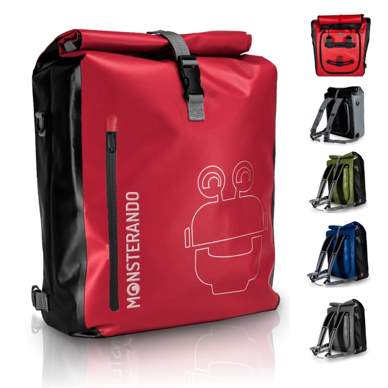 Travel-Monster 3in1 Bike Bag Plus Dein Vielseitiger Begleiter für den Alltag und auf Touren Rot