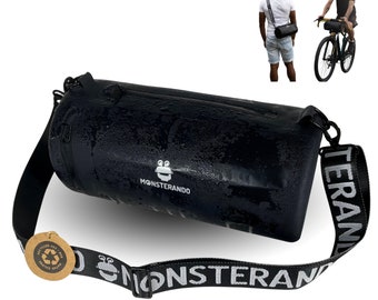 MONSTERANO Travel-Monster Handlebar Bag - Waterproof bicycle handlebar bag made from recycled PET material