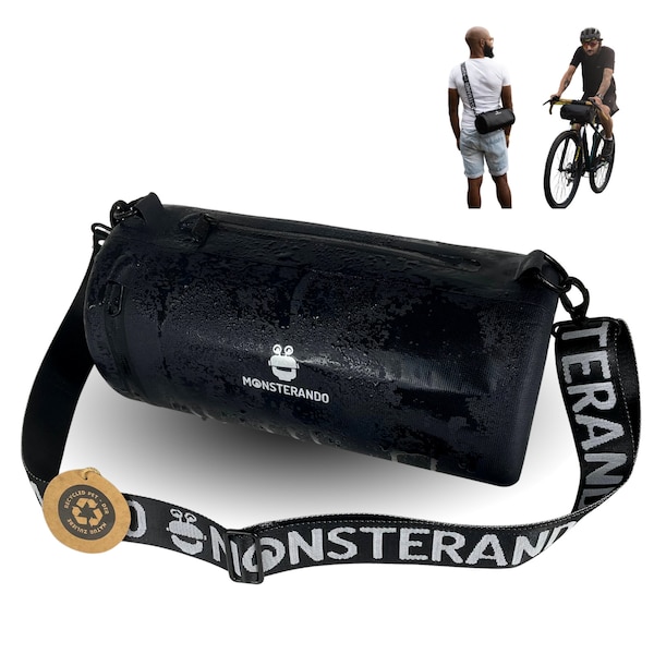 MONSTERANO Travel-Monster Handlebar Bag - Wasserdichte Fahrradlenkertasche aus recyceltem PET-Material