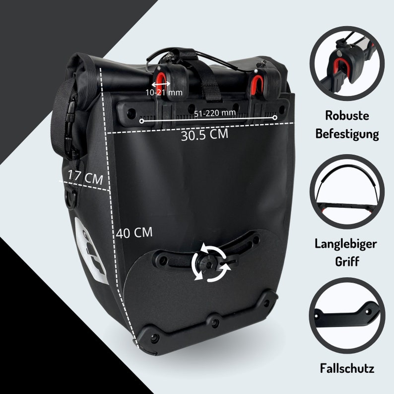 Monsterando Travel-Monster 2-in-1 Fahrradtasche Stilvolle und Vielseitige Begleitung für deine Abenteuer Bild 6