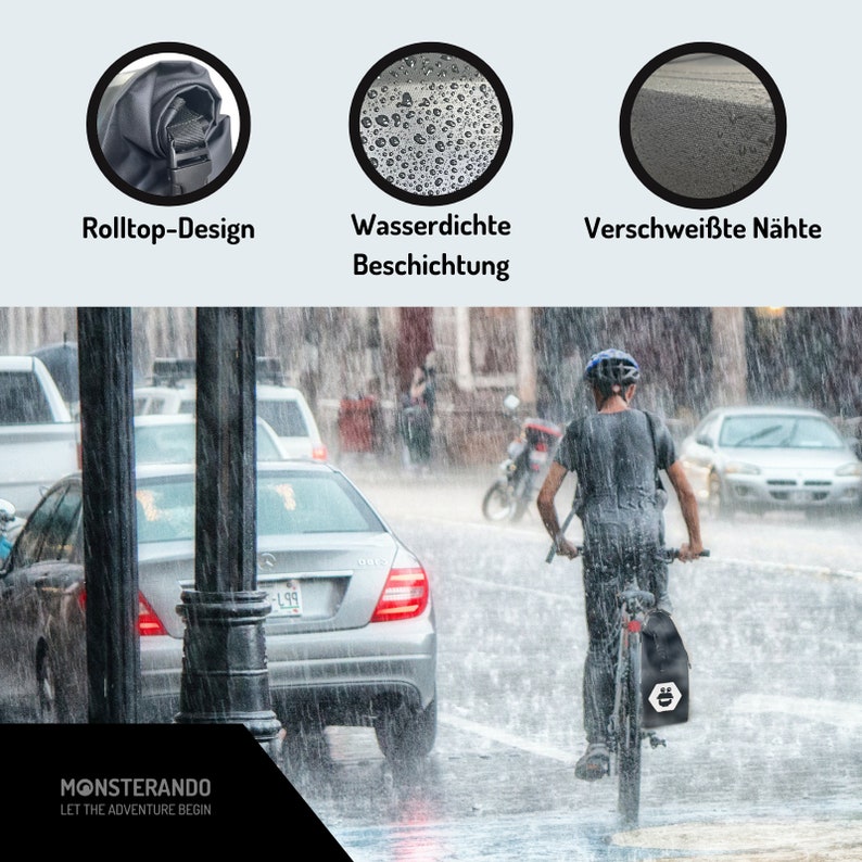 Monsterando Travel-Monster 2-in-1 Fahrradtasche Stilvolle und Vielseitige Begleitung für deine Abenteuer Bild 8