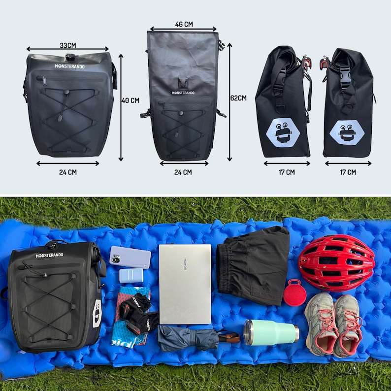 Monsterando Travel-Monster 2-in-1 Fahrradtasche Stilvolle und Vielseitige Begleitung für deine Abenteuer Bild 9