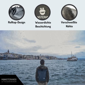 Monsterando RPET Backpack Nachhaltiger und Wasserdichter Begleiter für Alltag und Reisen Bild 7