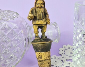 Tappo per bottiglia in legno vintage intagliato a mano, stile retrò Grandpacore, accessori da bar, tappo per bottiglia in legno vintage fatto a mano.