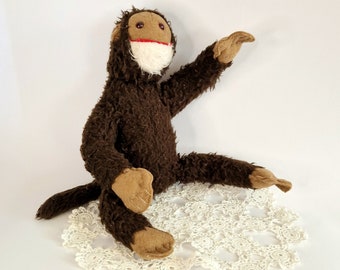 Peluche vintage singe peluche rétro peluche singe funky marron peluche