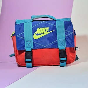 Vintage NIKE Small Backpack Retro Hipster Bag Vintage Nike Sport Bag Vintage Colorful Nike Bag Vintage Vintage Blue and Red Nike Backpack