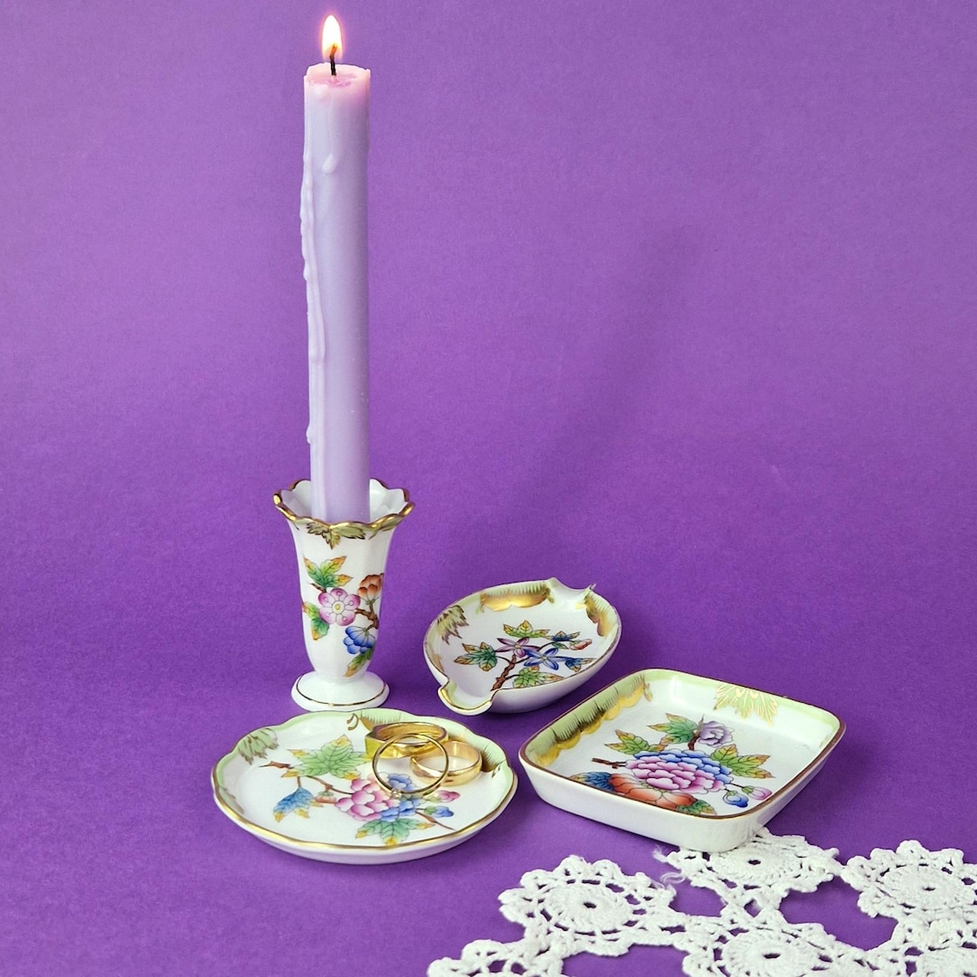 Antique Plate Rings Antique Style Ring Dishes Vintage Herend Queen Victoria Small Plates ...