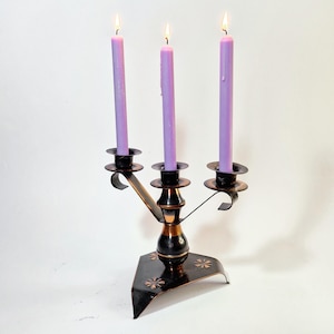 Vintage Copper Candle Holder Mid-Century Candle Holder Vintage Copper Metal Candlestick Holder Vintage Retro Copper Candelabra