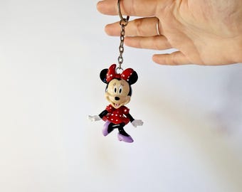 Vintage Minnie Mouse Keychain Retro Plastic Disney Souvenir Keychain Vintage Disney Keychain Vintage Collectible Minnie Mouse