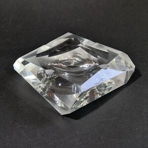 Vintage Crystal Cut Glass Ashtray Mid-Century Paperweigth Retro Decor Vintage Crystal Glass Ashtray Vintage Crystal Glass Paperweight