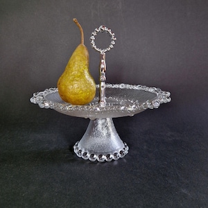 Vintage Glass Serving Tray Retro Fruit Stand Vintage Dessert Serving Tray Vintage Fruit Serving Stand Vintage Wedding Centerpiece Stand