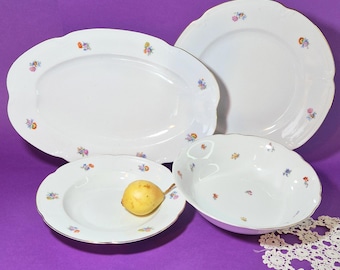 ピルケンハマー (Pirkenhammer) 陶磁器 食器セット 34ピース 大型ピルケンハンマーアンティーク 19世紀磁器食器セット、花