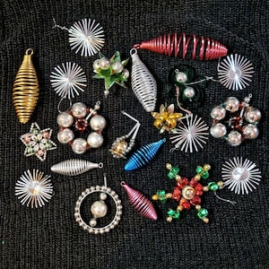 Vintage Glass Pearl Christmas Tree Ornaments Retro Xmas Vintage Beaded Christmas Tree Decor Vintage Czechoslovakian Christmas Tree Ornaments
