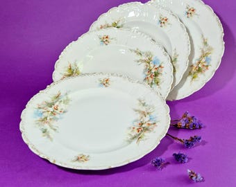 花柄の陶磁器アンティークプレート 花柄ヴィンテージ磁器プレート - プレート - アンティーク