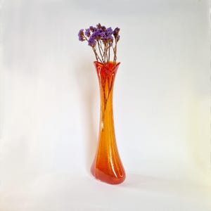 Vintage Murano Style Glass Vase Retro Filigree Glass Art Mid-Century Murano Glass Vase Vintage Home Decor Vintage Murano Glass Vase