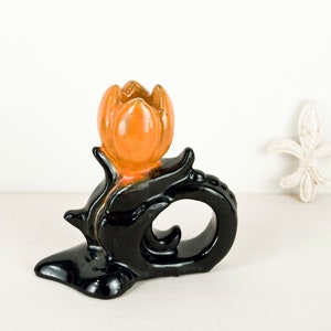 Vintage Art Deco Tulip Candle-holder Antique Style Retro Handmade Ceramic Candle Stick Holder Vintage Home Decoration