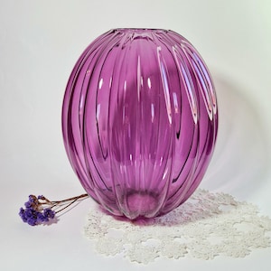 Vintage Huge IKEA Purple Glass Vase Mid-Century Glass Vase Retro Whimsy Vase Vintage Handmade Huge Purple Vase Vintage Lilac Glass Vase
