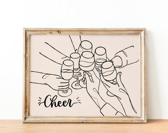 bar decor | cheers printable wall art | bar cart decor | bar cart accessories | bar cart art | bar cart print | digital download