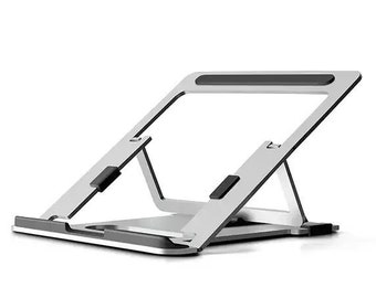 Foldable Laptop Tablet Riser Stand Silver for Office Desk