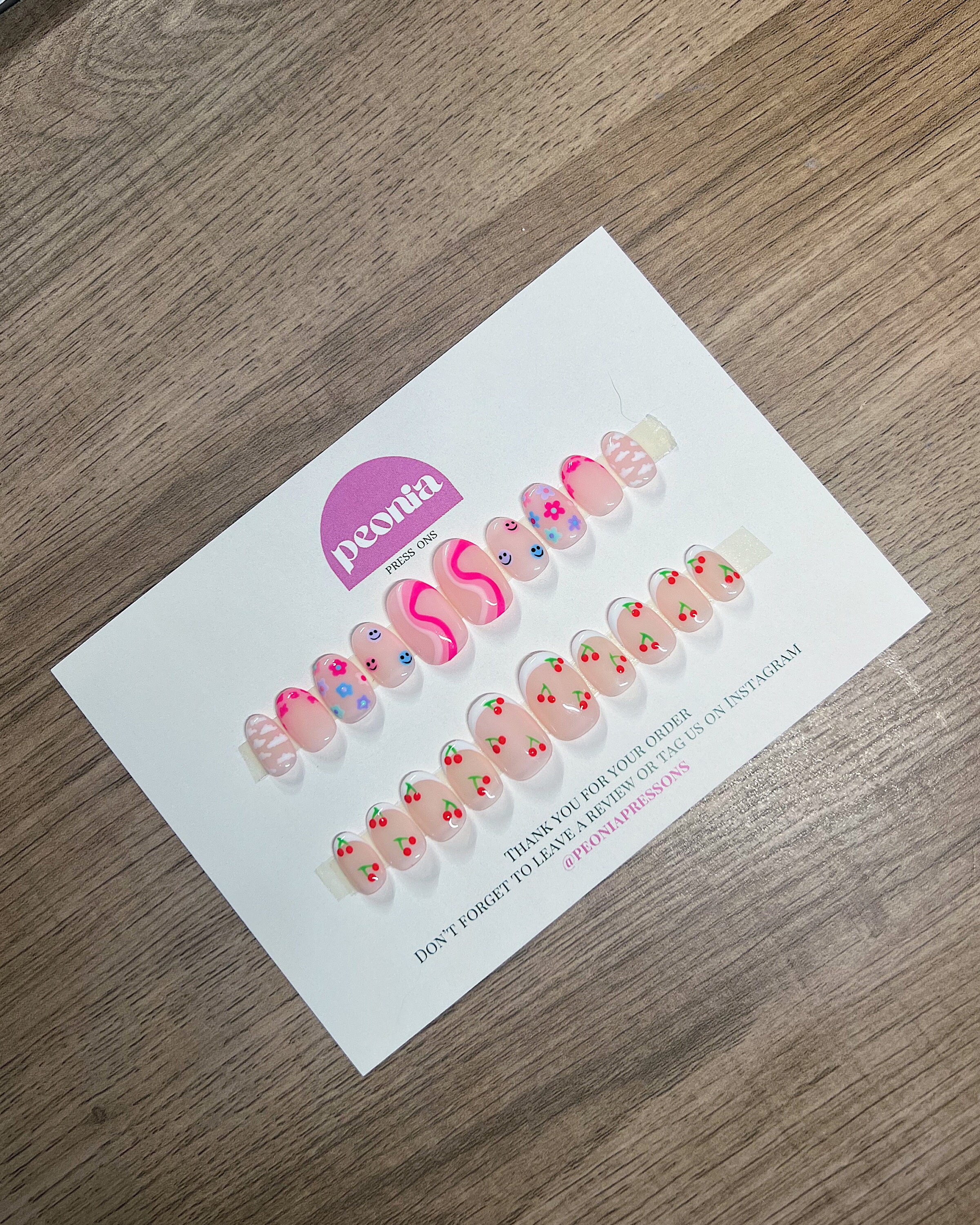 ADELINE | Reusable Press on Nails | Hand Painted Salon