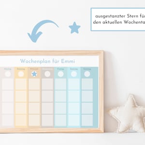 Personalisierter Wochenplan für Kinder und Teenager, 246 Wochenplan Karten, laminiert magnetisch, Klett, Geburtstag Geschenk Farben Beach Bild 3