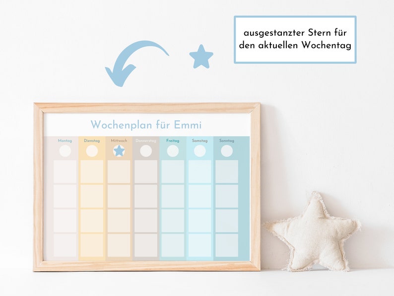 Personalisierter Wochenplan für Kinder und Teenager, 246 Wochenplan Karten, laminiert magnetisch, Klett, Geburtstag Geschenk Farben Beach Bild 3