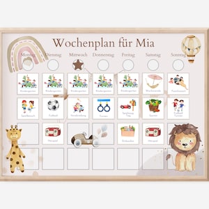 Magnetboard Wochenplan Boho personalisiert für Kinder, 246 Routine Karten, Neodym-Magnete, Montessori Routineplan von Familie Nordstern Bild 10