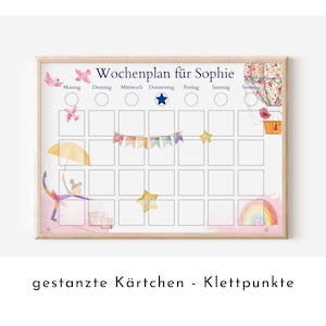 Personalisierter Wochenplan "Ballett" für Kinder mit 246 Routine Karten, laminiert, magnetisch, Montessori Routineplan von Familie Nordstern