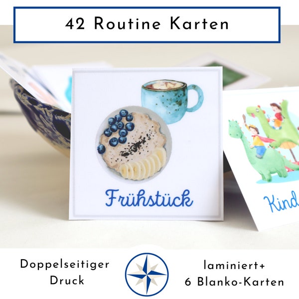 42 Kinder Routine Karten, beidseitig gedruckt und laminiert, Morgen- und Abendroutine Karten für einen harmonischen Tagesablauf Kleinkinder