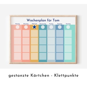 Personalisierter Wochenplan für Kinder und Teenager, 246 Routine Karten, laminiert magnetisch, Routineplan nach Montessori "Regenbogen"