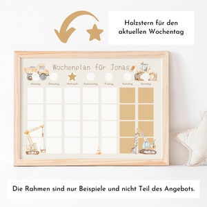 Magnetboard Wochenplan Baustelle personalisiert für Kinder, 246 Routine Karten, Magnete, Montessori Routineplan von Familie Nordstern Bild 4