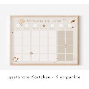 Personalisierter Wochenplan "Einhorn und Wolke", 246 Routine Karten, Routineplan für Kinder, Montessori Wochenroutine Familie Nordstern