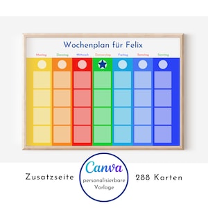 Plano semanal personalizado "Montessori" para crianças e jovens, 288 cartões de rotina, download instantâneo em PDF, plano de rotina segundo Montessori