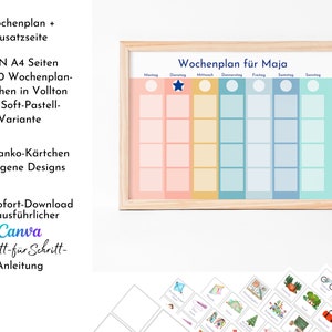 Personalized weekly plan Rainbow for children and teenagers, 288 routine cards, PDF instant download, routine plan according to Montessori image 2